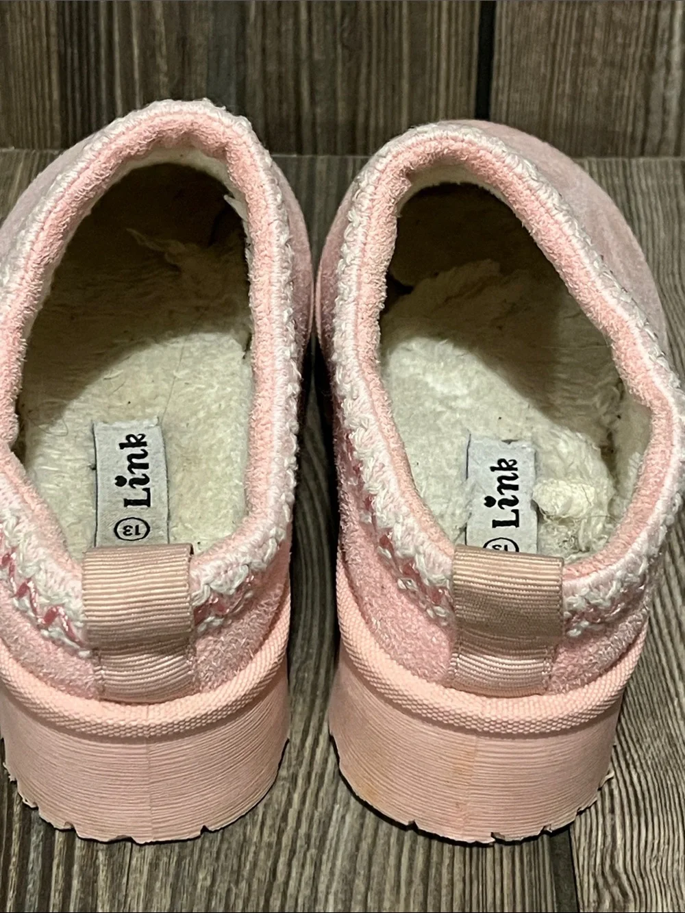 Link Kids Blush Pink Plush Slip-Ons